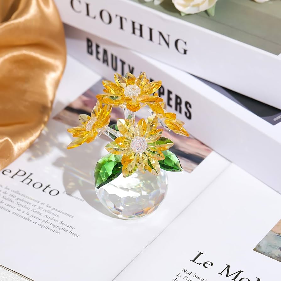 Amazon.co.jp: K9 クリスタル イエロー 蓮の花 ハス クリスタル